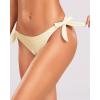 imageHolipick Bikini Bottoms for Women String Swim Bottom Adjustable Side Tie Bikini Bottom Low Rise Swimsuit BottomBeigewide