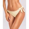 imageHolipick Bikini Bottoms for Women String Swim Bottom Adjustable Side Tie Bikini Bottom Low Rise Swimsuit BottomBeigewide