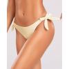 imageHolipick Bikini Bottoms for Women String Swim Bottom Adjustable Side Tie Bikini Bottom Low Rise Swimsuit BottomBeigewide