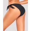 imageHolipick Bikini Bottoms for Women String Swim Bottom Adjustable Side Tie Bikini Bottom Low Rise Swimsuit BottomBlackwide