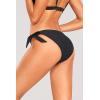 imageHolipick Bikini Bottoms for Women String Swim Bottom Adjustable Side Tie Bikini Bottom Low Rise Swimsuit BottomBlackwide
