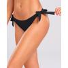 imageHolipick Bikini Bottoms for Women String Swim Bottom Adjustable Side Tie Bikini Bottom Low Rise Swimsuit BottomBlackwide