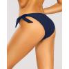 imageHolipick Bikini Bottoms for Women String Swim Bottom Adjustable Side Tie Bikini Bottom Low Rise Swimsuit BottomNavy Bluewide