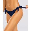imageHolipick Bikini Bottoms for Women String Swim Bottom Adjustable Side Tie Bikini Bottom Low Rise Swimsuit BottomNavy Bluewide