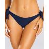 imageHolipick Bikini Bottoms for Women String Swim Bottom Adjustable Side Tie Bikini Bottom Low Rise Swimsuit BottomNavy Bluewide