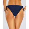 imageHolipick Bikini Bottoms for Women String Swim Bottom Adjustable Side Tie Bikini Bottom Low Rise Swimsuit BottomNavy Bluewide