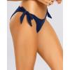 imageHolipick Bikini Bottoms for Women String Swim Bottom Adjustable Side Tie Bikini Bottom Low Rise Swimsuit BottomNavy Bluewide