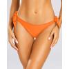 imageHolipick Bikini Bottoms for Women String Swim Bottom Adjustable Side Tie Bikini Bottom Low Rise Swimsuit BottomOrangewide