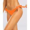 imageHolipick Bikini Bottoms for Women String Swim Bottom Adjustable Side Tie Bikini Bottom Low Rise Swimsuit BottomOrangewide
