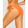 imageHolipick Bikini Bottoms for Women String Swim Bottom Adjustable Side Tie Bikini Bottom Low Rise Swimsuit BottomOrangewide