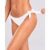 imageHolipick Bikini Bottoms for Women String Swim Bottom Adjustable Side Tie Bikini Bottom Low Rise Swimsuit BottomWhitewide