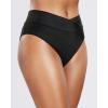 imageHolipick High Waisted Bikini Bottoms  V Cut Bathing Suit Bottom Moderate Coverage Swim BottomBlack