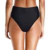 imageHolipick High Waisted Bikini Bottoms  V Cut Bathing Suit Bottom Moderate Coverage Swim BottomBlack