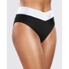 imageHolipick High Waisted Bikini Bottoms  V Cut Bathing Suit Bottom Moderate Coverage Swim BottomBlack and White