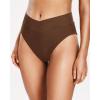 imageHolipick High Waisted Bikini Bottoms  V Cut Bathing Suit Bottom Moderate Coverage Swim BottomBrown