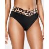 imageHolipick High Waisted Bikini Bottoms  V Cut Bathing Suit Bottom Moderate Coverage Swim BottomLeopard