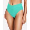 imageHolipick High Waisted Bikini Bottoms  V Cut Bathing Suit Bottom Moderate Coverage Swim BottomLight Blue