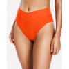 imageHolipick High Waisted Bikini Bottoms  V Cut Bathing Suit Bottom Moderate Coverage Swim BottomOrange