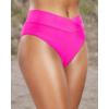 imageHolipick High Waisted Bikini Bottoms  V Cut Bathing Suit Bottom Moderate Coverage Swim BottomPink