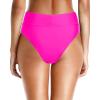 imageHolipick High Waisted Bikini Bottoms  V Cut Bathing Suit Bottom Moderate Coverage Swim BottomPink