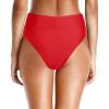 imageHolipick High Waisted Bikini Bottoms  V Cut Bathing Suit Bottom Moderate Coverage Swim BottomRed
