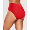 imageHolipick High Waisted Bikini Bottoms  V Cut Bathing Suit Bottom Moderate Coverage Swim BottomRed