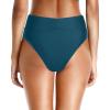imageHolipick High Waisted Bikini Bottoms  V Cut Bathing Suit Bottom Moderate Coverage Swim BottomTeal