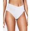 imageHolipick High Waisted Bikini Bottoms  V Cut Bathing Suit Bottom Moderate Coverage Swim BottomWhite