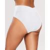 imageHolipick High Waisted Bikini Bottoms  V Cut Bathing Suit Bottom Moderate Coverage Swim BottomWhite