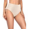 imageHolipick Swimsuit Bottoms for Women  High Waisted Bikini Bottoms Tie Side Tummy Control Bathing Suit BottomBeige