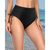 imageHolipick Swimsuit Bottoms for Women  High Waisted Bikini Bottoms Tie Side Tummy Control Bathing Suit BottomBlack 1