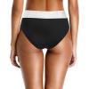 imageHolipick Swimsuit Bottoms for Women  High Waisted Bikini Bottoms Tie Side Tummy Control Bathing Suit BottomBlack White 1