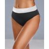 imageHolipick Swimsuit Bottoms for Women  High Waisted Bikini Bottoms Tie Side Tummy Control Bathing Suit BottomBlack White 1