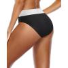 imageHolipick Swimsuit Bottoms for Women  High Waisted Bikini Bottoms Tie Side Tummy Control Bathing Suit BottomBlack White 1