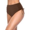 imageHolipick Swimsuit Bottoms for Women  High Waisted Bikini Bottoms Tie Side Tummy Control Bathing Suit BottomBrown