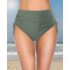 imageHolipick Swimsuit Bottoms for Women  High Waisted Bikini Bottoms Tie Side Tummy Control Bathing Suit BottomCeladon