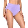 imageHolipick Swimsuit Bottoms for Women  High Waisted Bikini Bottoms Tie Side Tummy Control Bathing Suit BottomLight Purple