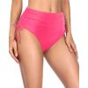 imageHolipick Swimsuit Bottoms for Women  High Waisted Bikini Bottoms Tie Side Tummy Control Bathing Suit BottomPink