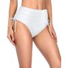 imageHolipick Swimsuit Bottoms for Women  High Waisted Bikini Bottoms Tie Side Tummy Control Bathing Suit BottomWhite