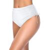 imageHolipick Swimsuit Bottoms for Women  High Waisted Bikini Bottoms Tie Side Tummy Control Bathing Suit BottomWhite