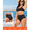 imageHolipick Women Bathing Suit Bottoms  High Waisted Bikini Bottoms Full Coverage Tummy Control Swim BottomBlack 1