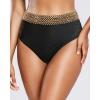 imageHolipick Women Bathing Suit Bottoms  High Waisted Bikini Bottoms Full Coverage Tummy Control Swim BottomBlack Sequin