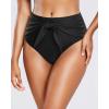 imageHolipick Women Bathing Suit Bottoms  High Waisted Bikini Bottoms Full Coverage Tummy Control Swim BottomBlack Tie