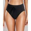imageHolipick Women Bathing Suit Bottoms  High Waisted Bikini Bottoms Full Coverage Tummy Control Swim BottomBlack Tie