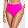 imageHolipick Women Bathing Suit Bottoms  High Waisted Bikini Bottoms Full Coverage Tummy Control Swim BottomHot Pink