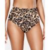 imageHolipick Women Bathing Suit Bottoms  High Waisted Bikini Bottoms Full Coverage Tummy Control Swim BottomLeopard