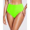 imageHolipick Women Bathing Suit Bottoms  High Waisted Bikini Bottoms Full Coverage Tummy Control Swim BottomNeon Green