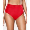 imageHolipick Women Bathing Suit Bottoms  High Waisted Bikini Bottoms Full Coverage Tummy Control Swim BottomRed