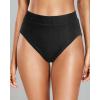imageHolipick Women Bathing Suit Bottoms  High Waisted Bikini Bottoms Full Coverage Tummy Control Swim BottomSolid Black