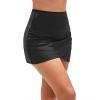 imageHolipick Women Black High Waisted Swim Skirt Tulip Hem Shirring Bathing Suit Skirt Modest Bikini Bottom M